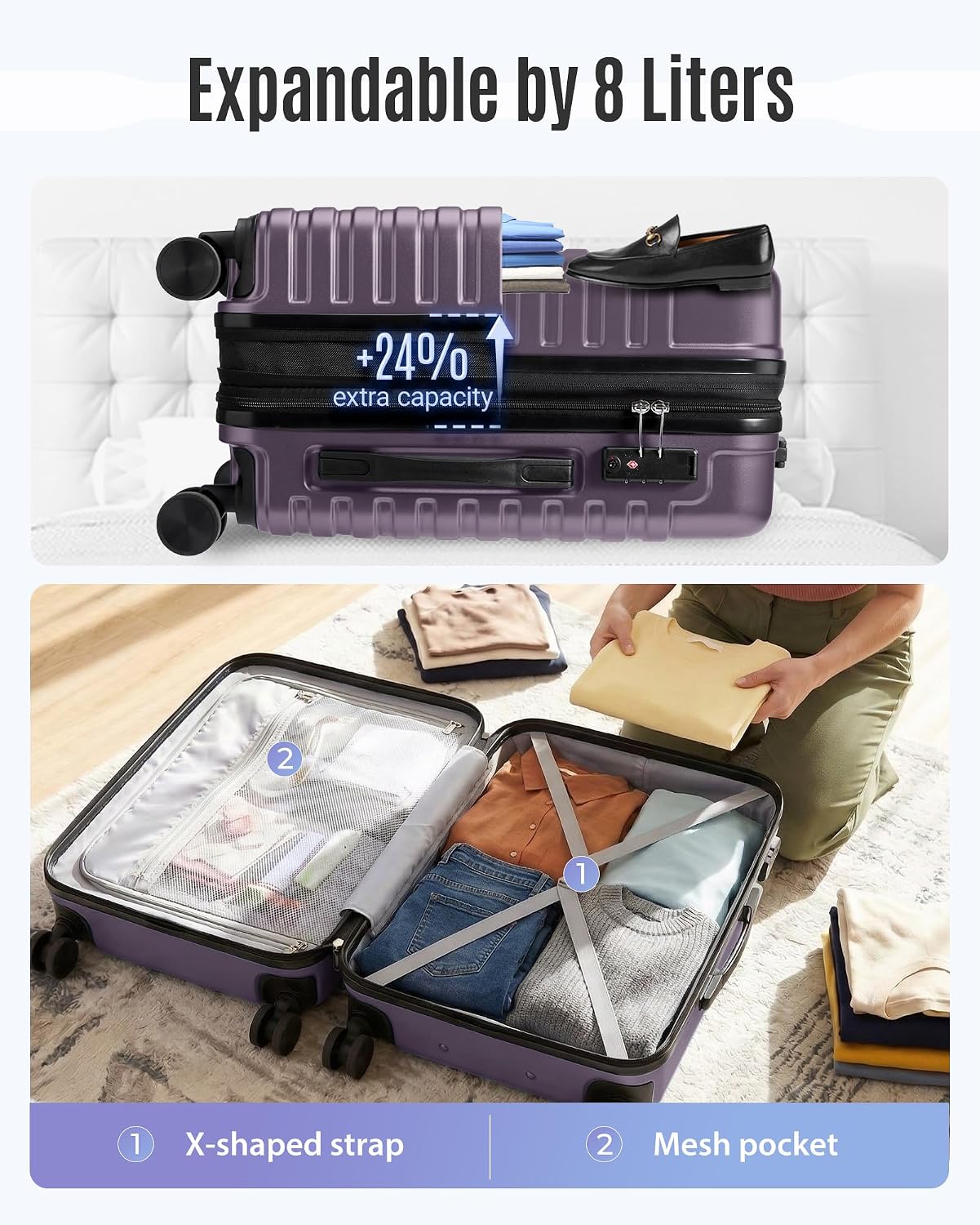 Light Expandable Carry-On Luggage